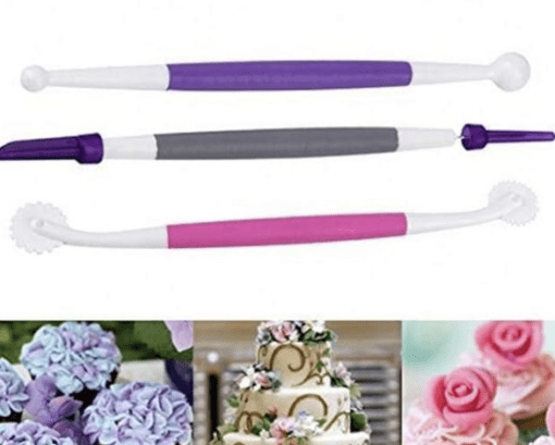 3pcs Fondant Graver for Cupcake Decorate Cake Modeling Pastry DIY Kit - Image 2